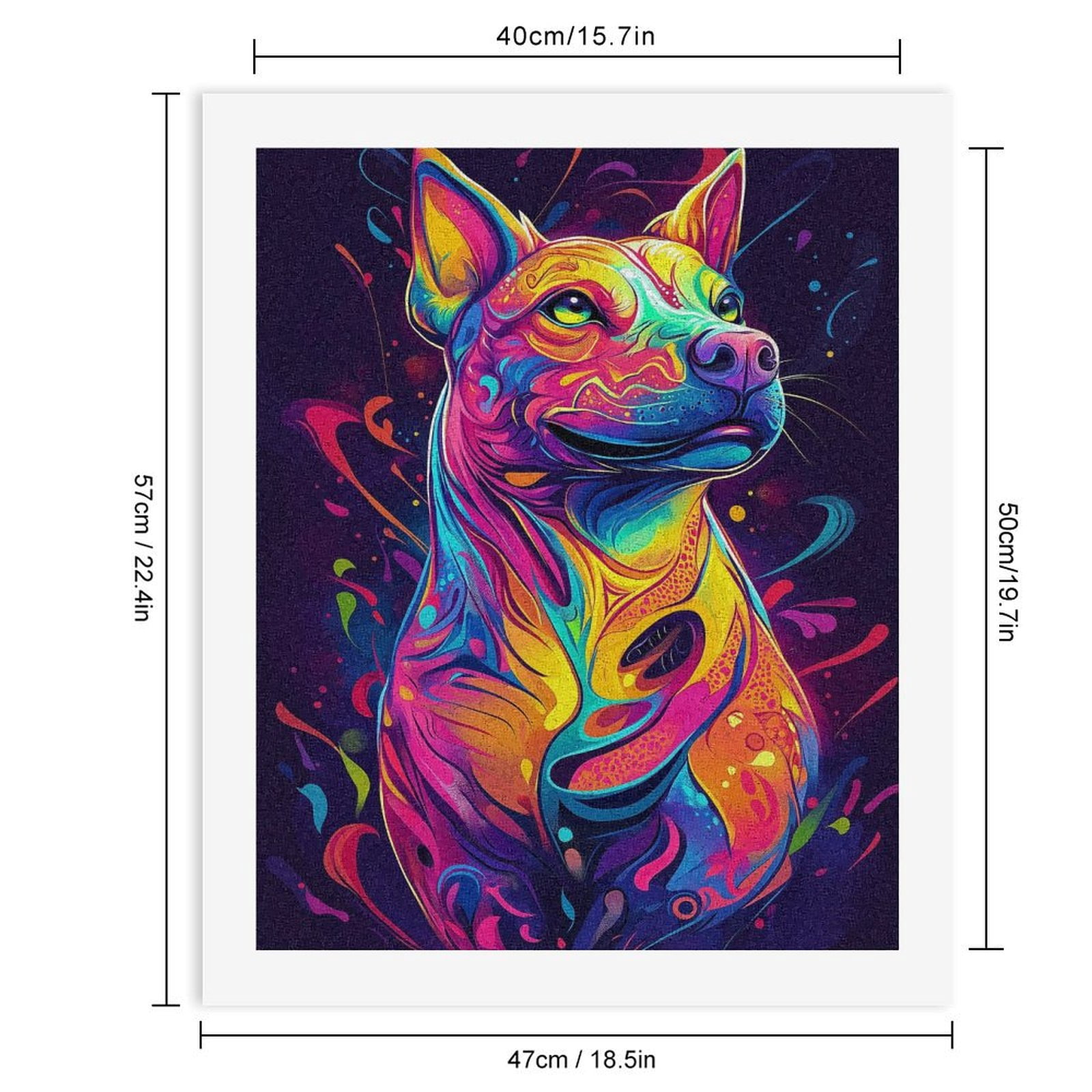 Paint By Numbers Kit for Adults Beginner - DIY Colorful Abstract Dog Art Canvas Painting Kits for Adults, Frameless Paint By Number for Adults for Home Wall Decor 16x20 Inch