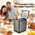 thumbnail image 2 of AINUO 25-in-1 Automatic Bread Maker, 2LB 3 Loaf Sizes, 700W Dual Heater, BPA-Free Nonstick Pan, 15H Delay Timer, Low Noise, Gray, 2 of 13