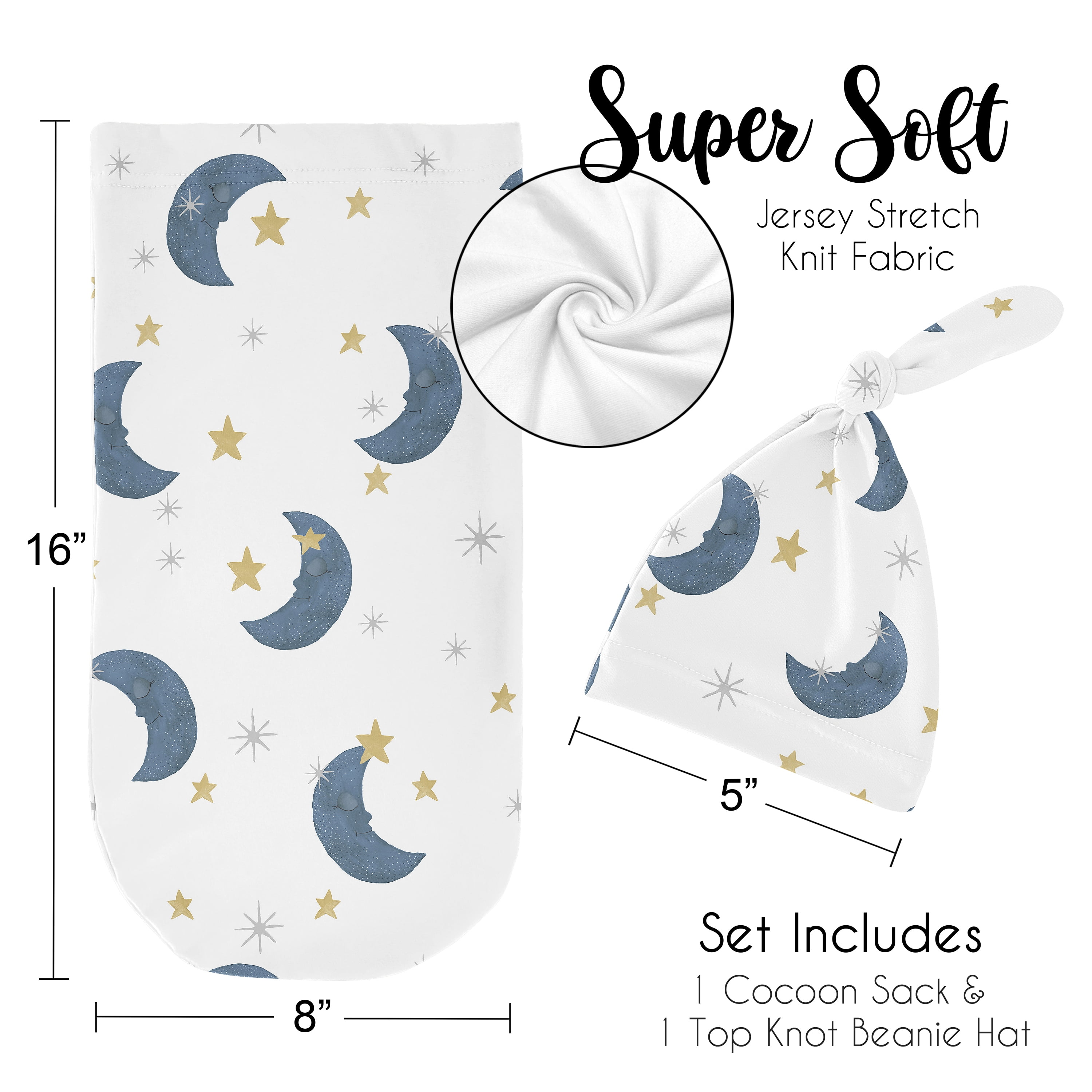 Moon Bear Baby Cocoon and Beanie Hat Sleep Sack Set by Sweet JoJo Designs
