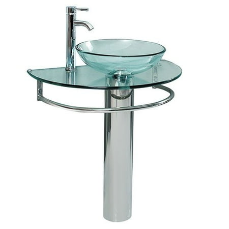 Fresca Attrazione Glass Glass 35 Pedestal Bathroom Sink