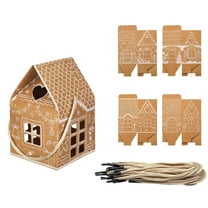 12 Pcs Christmas Gift Boxes – Mini Paperboard Candy & Treat Containers, Gingerbread House Party Favor Boxes, Holiday Snack Packaging, Cookie & Goodie Holders for Xmas Party, Festive Seasonal Decor