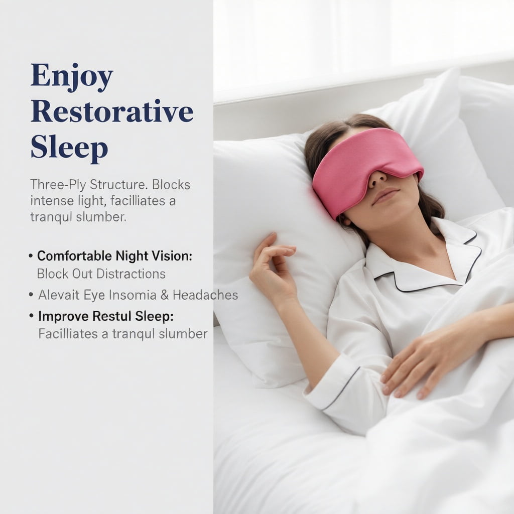 FACEMOON Silk Eye Mask, Adjustable Padded Wrap, Blackout Comfort