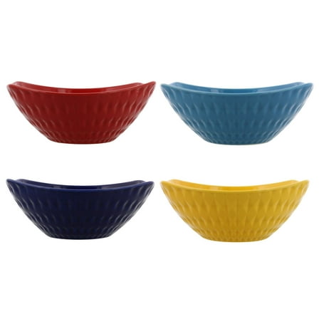 Over and Back 4 Stoneware Serving Bowls Set, Manhattan (4 Colors)