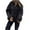 Black, variant on Womens Fleece Coat Hoodless Button Up Faux Shearling Fuzzy Jacket Stand Collar Loose Long Sleeve Winter Outerwear (XL, Black)