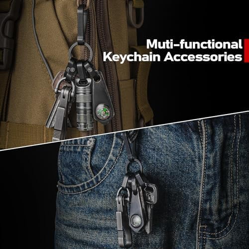 Jointown Titanium Key Ring Hooks, Small Carabiner Keychain Clip,Mini Snap Keyring Key Organizer Key Chain