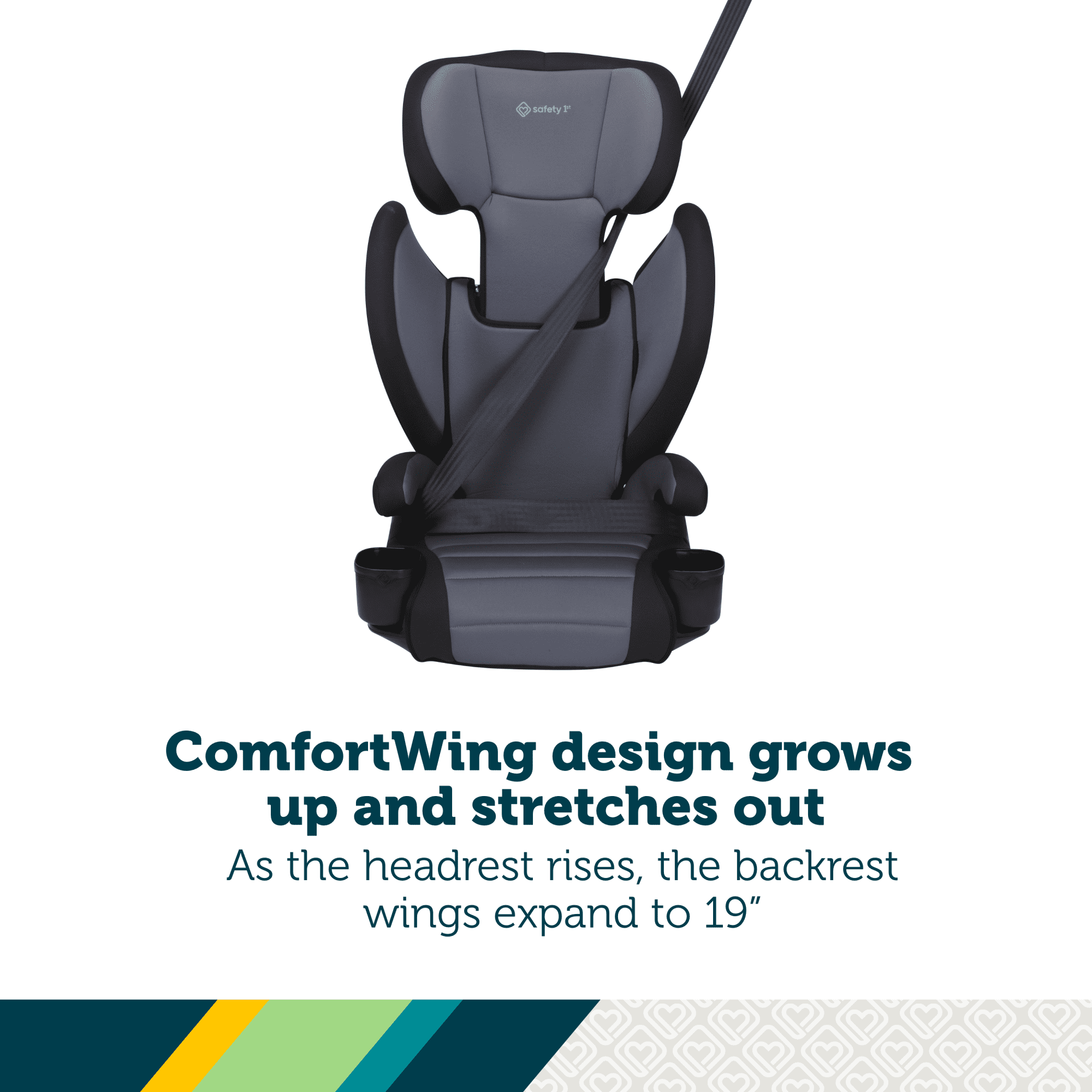 Safety 1st Grow and Go™ 2-in-1 Belt-Positioning Booster Car Seat featuring ComfortWings, Black Sand