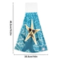 thumbnail image 2 of Haosy 2 Pack Kitchen Wash Cloths with Hanging Loops Absorbent Absorbent Quick Drying Hand Towels, Starfish with Sunglasses, 2 of 7