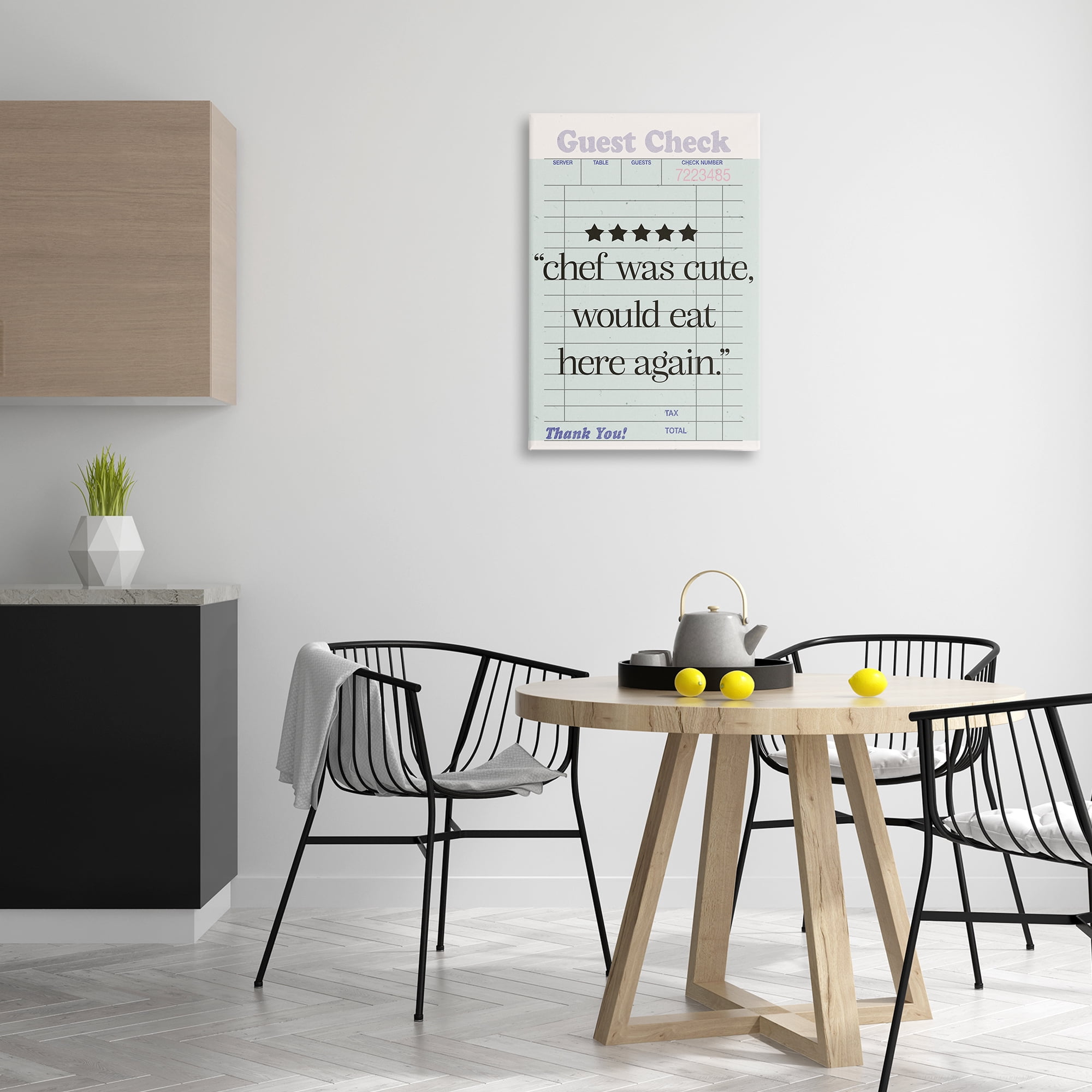 Stupell Industries Cute Chef Guest Check Typography Painting Gallery Wrapped Canvas Art Print Wall Art, 20 x 30