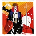 thumbnail image 3 of Ambesonne Abstract Woman Shower Curtain, Music Theme, 69"Wx70"L, Vermilion Multicolor, 3 of 3