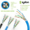 thumbnail image 3 of SYSTON CABLE TECHNOLOGY Cat 6E Ethernet Network Cable Shielded - 500 FT, 600 MHz 23 AWG F/UTP Solid Bare Copper Wire, Sunlight Resistant Plenum Rated CMP, Bulk No Ends 20 FT to 1000 FT Available, 3 of 7