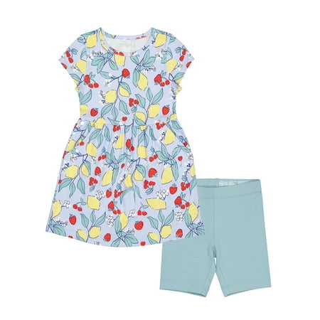 Wonder Nation Girls Play Dress And Biker Shorts Set, 2-Piece, Sizes 4-18 &Amp; Plus