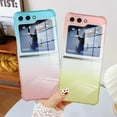 thumbnail image 5 of Designed for Samsung Galaxy Z Flip 5 Case Cute Clear Gradient Design for Women Girl Men,Protective Camera Protection for Galaxy Z Flip 5 -Blue Pink, 5 of 10