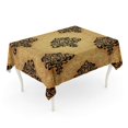 thumbnail image 1 of JSDART Brown Pattern Damask Gold Black Luxury Old Rococo Royal Tablecloth Table Desk Cover Home Party Decor 60x120 inch, 1 of 1