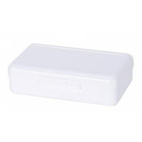 potrochi Large Capacity Hard Pencil Case, Colored Plastic Pencil Box, Plastic Crayon Pencil Boxes Bulk with Snap-tight Lid, Plastic Pencil Boxes Stackable Design, Clear Storage Box Craft Pen