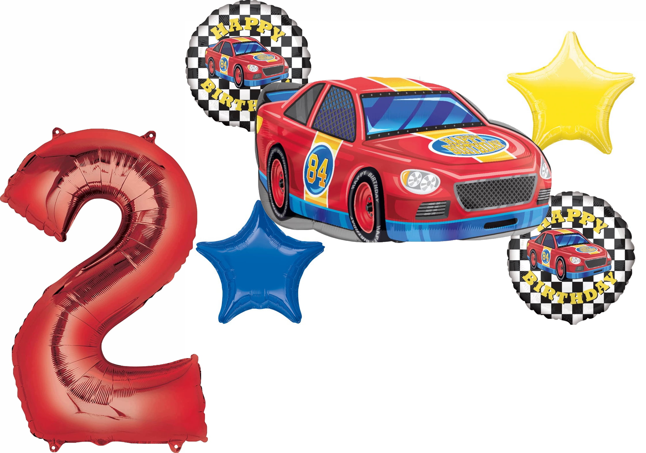 Race Car Theme 2nd Birthday Party Supplies Stock Car Balloon Bouquet Decorations