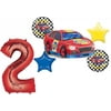 Race Car Theme 2nd Birthday Party Supplies Stock Car Balloon Bouquet Decorations
