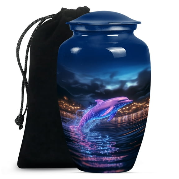 Dolphin Urn, Urns for Human Ashes Adult woman, Urns for Ashes Adult female, decorative Urns, Funeral Cremation Urns, large Urn for Ashes Adult male(Size - 10inch)