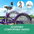 thumbnail image 3 of MOPHOTO Adult Tricycles 3 Wheel 7 Speed Trikes, 26 inch with Big Basket for Shopping, Picnics Exercise Men's Women's Seniors's Cruiser Bike, 3 of 8
