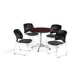 thumbnail image 5 of OFM Multi-Use Break Room Package, 36" Round Table with Stars Stack Chairs, Mahogany Finish with Chrome-Plated Steel Base and Slate Gray Seats (PKG-BRK-167), 5 of 5