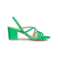 thumbnail image 3 of BLISSFUL STEP Women's Solid Color Strappy Slingback Block High Heels Sandals, 3 of 7