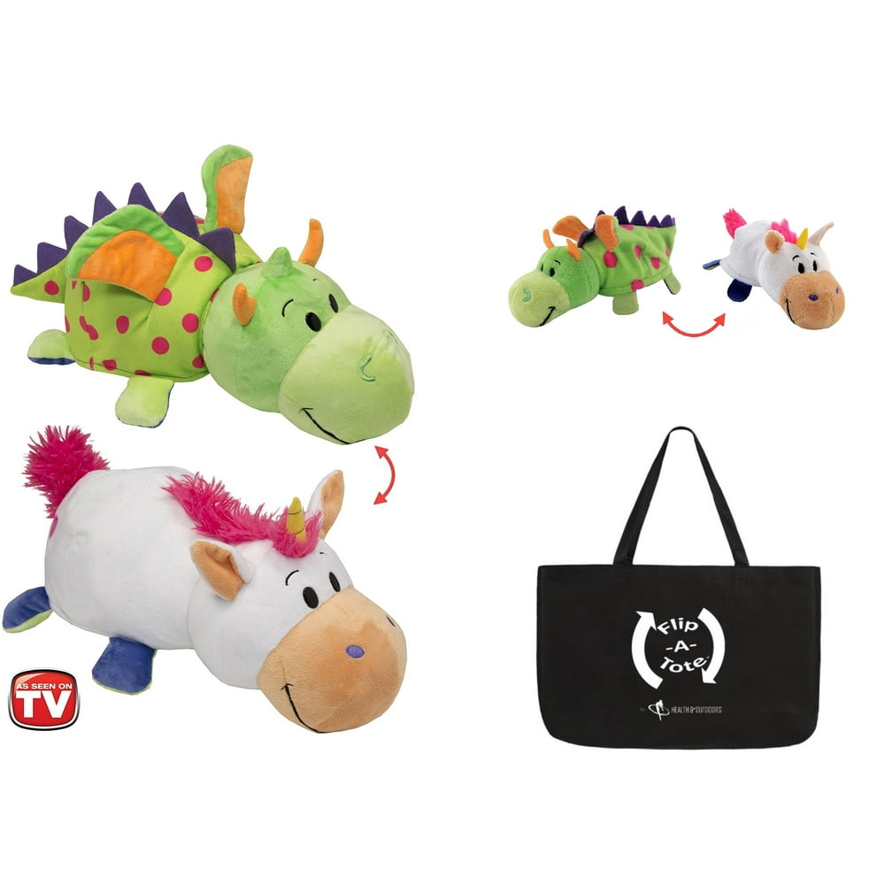 FlipaZoo 16" & Flipzee 5" & FlipaTote COMBO (Unicorn/Dragon) Walmart