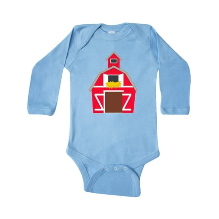 

Inktastic Farming Large Red Barn with Hay Gift Baby Boy or Baby Girl Long Sleeve Bodysuit