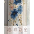 thumbnail image 6 of Navy Blue Spring Floral Sheer Curtains 54 Inch Length 2 Panels for Living Room, Farmhouse Butterfly Rustic Voile Kitchen Curtain Set, Luxury Privacy Drapes Window Treatment for Bedroom, 6 of 7