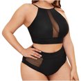 thumbnail image 1 of Mujeres sexy con almohadilla en el pecho con aros de malla de cintura alta traje de baño dividido Bikini Fridja  nalpqowj59904, 1 of 9