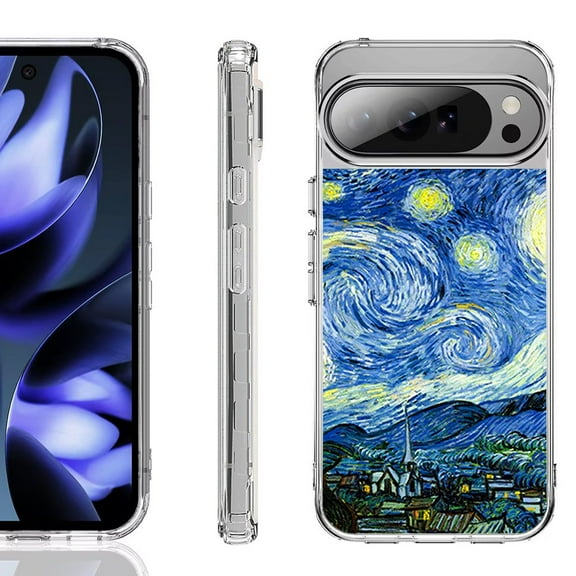For Google Pixel 10 / 10 Pro Shockproof Phone Case, by OneToughShield - Starry Night Paris