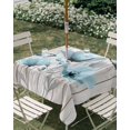 thumbnail image 3 of Square Outdoor Tablecloth with Umbrella Hole Blue Tulip Outside Table Cloth Waterproof Patio Table Cover Country Spring Butterfly Floral Wooden Grain Zipper Tablecloths for Picnic Camping 60x60 Inch, 3 of 8