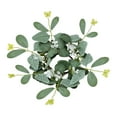 thumbnail image 2 of deevoka Eucalyptus Leaves Wreath Artificial Floral Candle Rings Ornament Pillar Candle White, 2 of 9