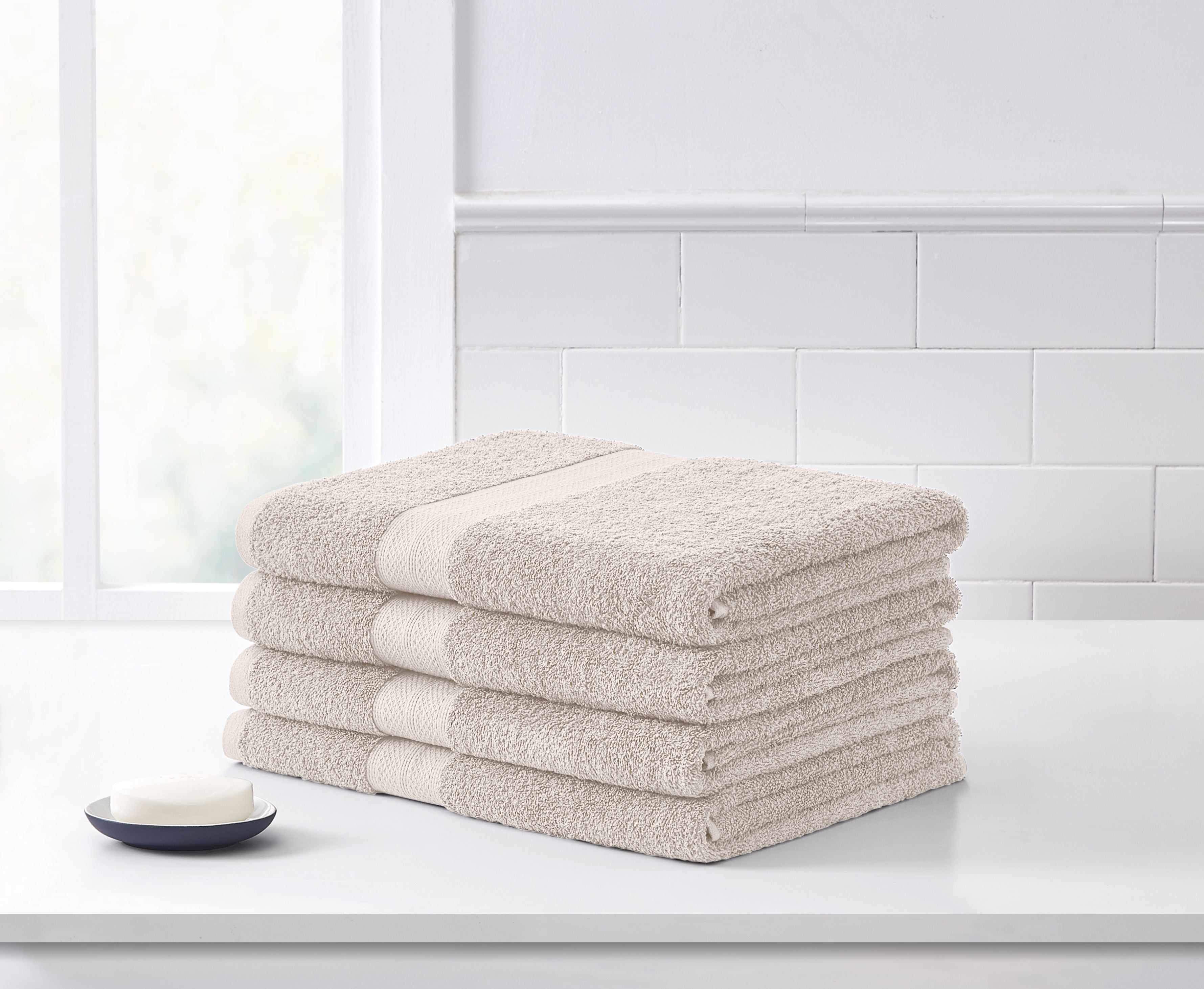 VCNY Home Essex 4Piece Cotton Bath Sheet Towel Set, 35 x 66, Ivory