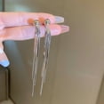 thumbnail image 7 of High-end Metallic Feel Front and Back Wear Long Tassel Silver Needle Earrings Fashion Simple Niche Temperament Internet Celebrity Earrings for Women, 7 of 7