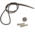 thumbnail image 2 of Blank Bolo Tie Kit Round Slide Ridge Tip Silvertone Parts Brown Vinyl Pk/4, 2 of 3