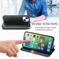 thumbnail image 5 of for iPhone 14 Wallet Case, Vintage PU Leather Flip Case with Card Holder Kickstand Hidden Magnet Folio Case Book Cover Compatible with iPhone 14 - Black, 5 of 8