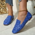 thumbnail image 3 of Rokment Womens Butterfly Ballet Flat Dress Shoes 2026 Spring Summer Fashion Hollow out Leather Square Toe Low Heel Casual Walking Slip on Loafers for Ladies Blue Size 7.5, 3 of 7