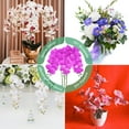 thumbnail image 6 of Uxcell 3-Pack Artificial Orchid Flowers 9 Large Petals 37 Inch Faux Phalaenopsis Silk Bouquets Dark Purple Fake Orchids for Home/Wedding, 6 of 6