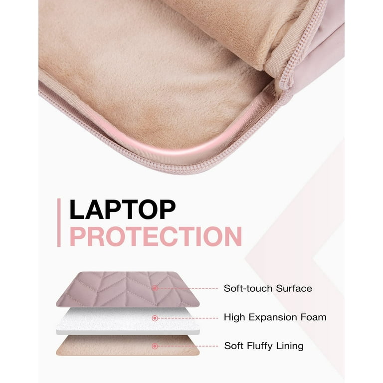Bagsmart 15-16 Inch Padded Laptop Sleeve, Pink photo 8