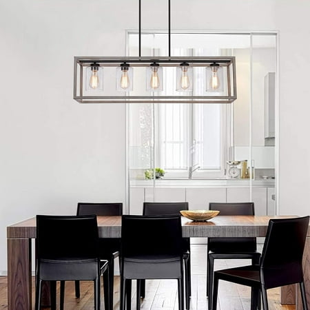 Large Farmhouse Chandelier Light Fixture Rectangle Geometric Orb Oak White Rustic Vintage Pendant Ceiling Fixtures For Kitchen Island Dining Room Living Foyer 5 Canada Large Farmhouse Chandelier Light, Old Farmhouse Light Fixtures