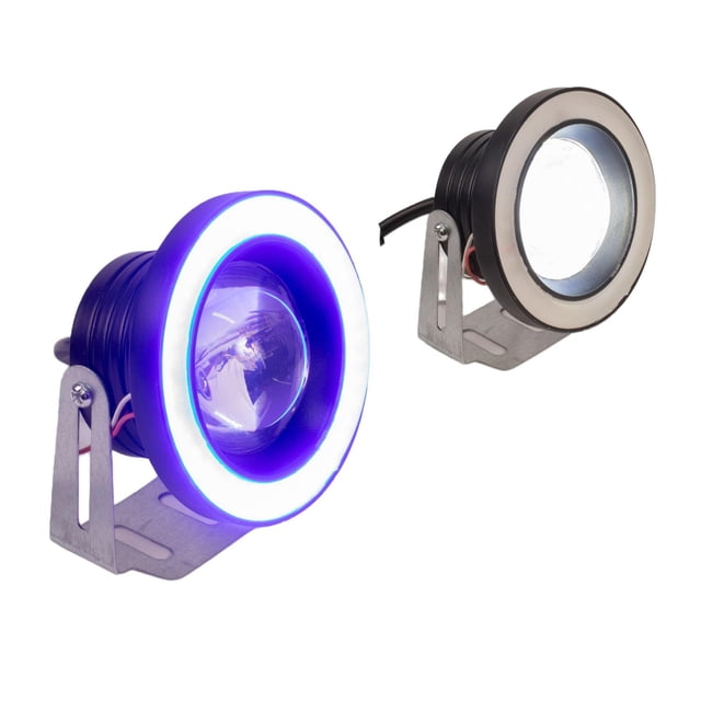 Faros auxiliares para motocicleta Ojo De Angel con base luz blanca azul Kinlley Negro