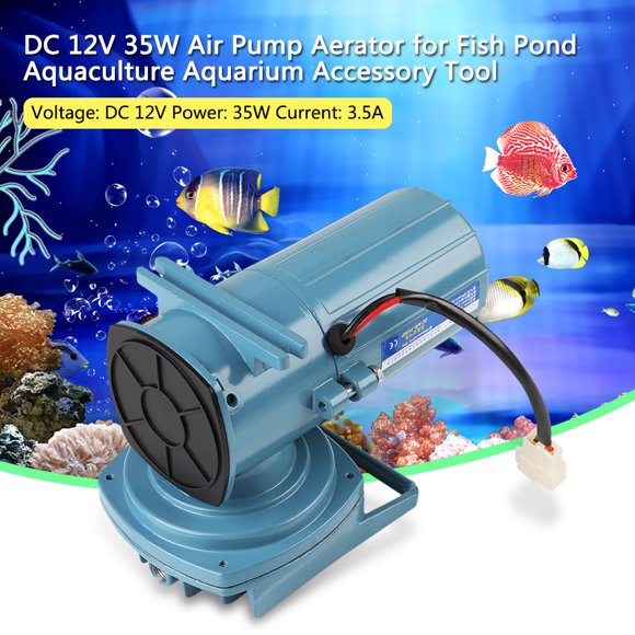 Herwey Aquarium Air Pump, Fish Tank Oxygen Pump,DC 12V 35W Air Pump Aerator for Fish Pond Aquaculture Aquarium Accessory Tool