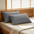 thumbnail image 4 of Pillow Covers,Soft Sweatproof Comfortable Pillow Case for Sleeping | Waterproof Quilted Breathable Stain Resistant Pillowcase | Bedroom Bedding,29.1x18.9 Inch,Gray, 4 of 7
