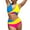 Hot Pink, variant on ZQGJB Women's 2 Piece Colorblock Swimsuit Summer High Waisted Wrap Spaghetti Strap Front Tie Knot V Neck Bathing Suit Beach Bikini Set(Blue,S)