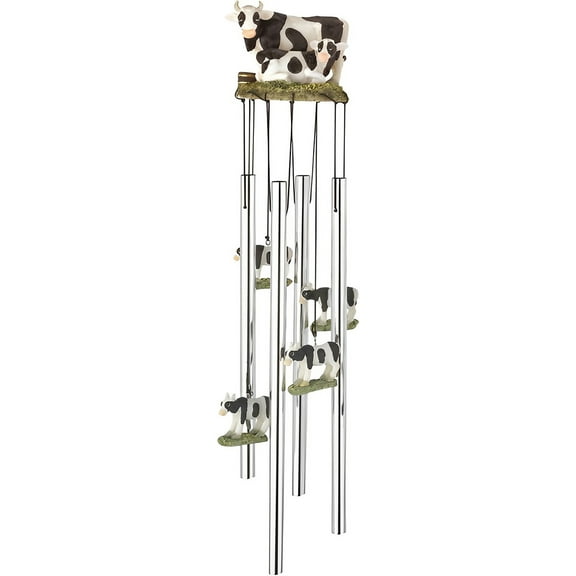 FC Design 23" Long Round Top Cow Wind Chime Statue Sculpture Ornament Decoration Home/Room/Garden Decor and Unique Gift Ideas for Housewarming, Holidays and Birthdays