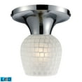 thumbnail image 1 of Celina 1-Light Semi-Flush In Polished Chrome And White Glass - LED, 1 of 2