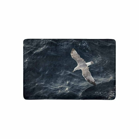 Above Front Door Decor MKHERT Funny Seagull Bird Flying Above Ocean Water Doormat Rug Home Decor Floor Mat Bath Mat 23.6x15.7 inch ()