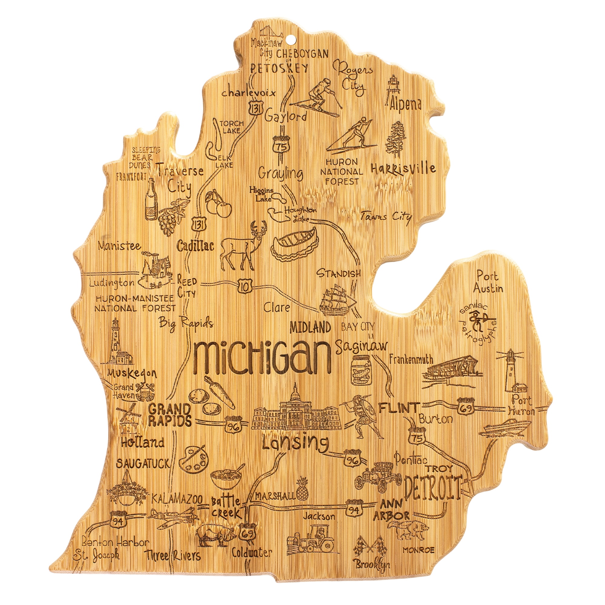 Totally Bamboo Destination Michigan (Mitten) State Shaped Serving and ...