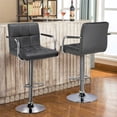 thumbnail image 6 of Yaheetech 2pcs PU Leather Adjustable Bar Stools for Dining Room, Gray, 6 of 11