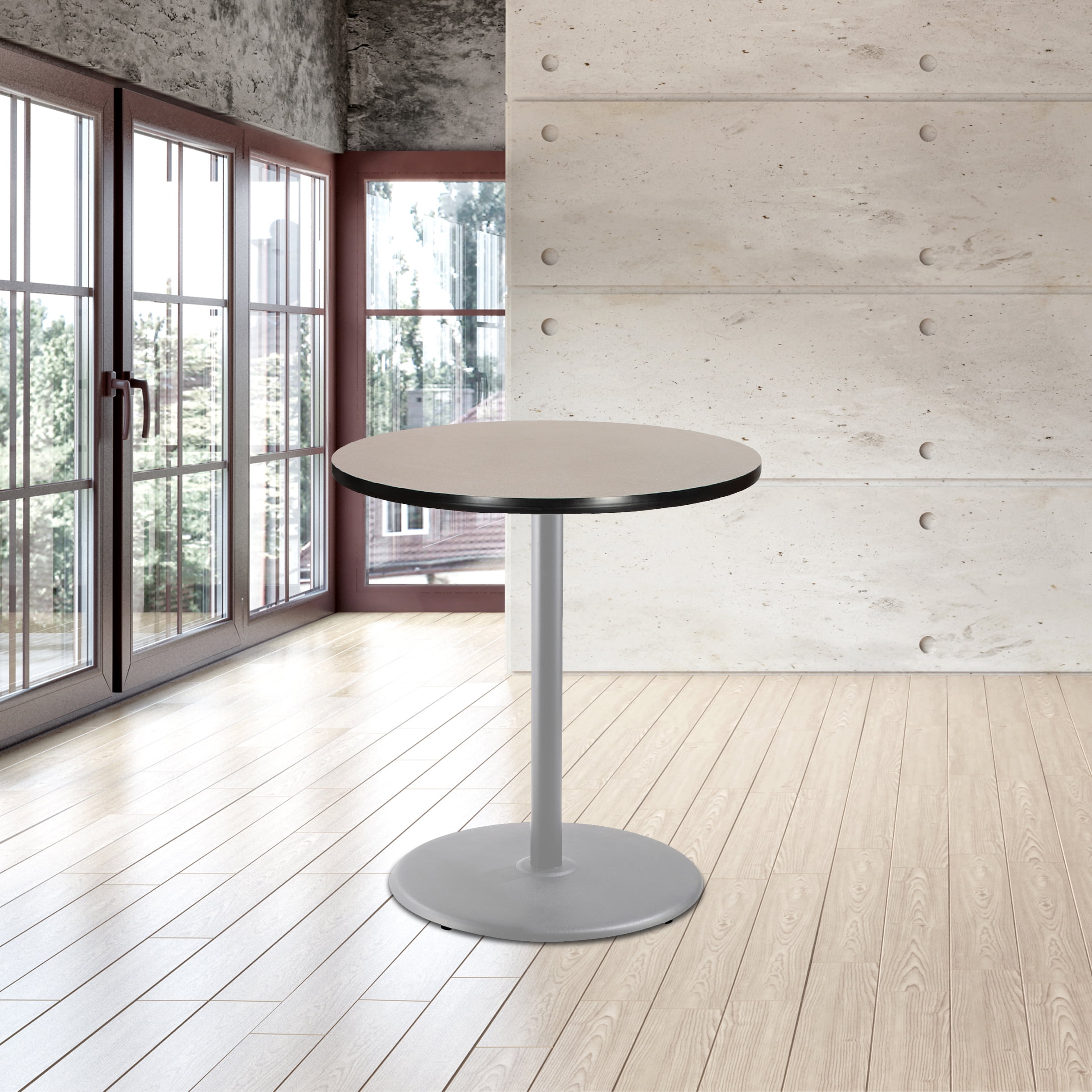 Hampden Furnishings Bennet Collection Round Grey Cafe Table, 42" Height, 36" Top