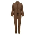 thumbnail image 3 of Women's Trouser Suits Sale,Two Piece Suit Set Petite Ladies Suit Blazer Jacket + High Waist Trousers Notched Collar Regular Fit Work Office Casual Smart Elegant Cardigan Blazer Outfits, 3 of 5